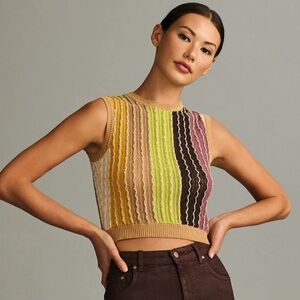 NWT Anthropologie Eva Franco Crewneck Knit Vest Size XS